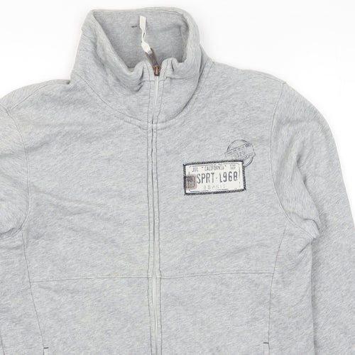 Esprit Mens Grey Cotton Full Zip Sweatshirt Size L - Logo