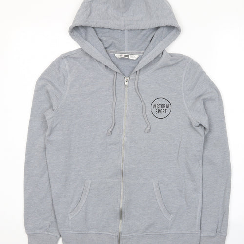 VSX Sport Womens Grey Cotton Full Zip Hoodie Size S Zip - Logo