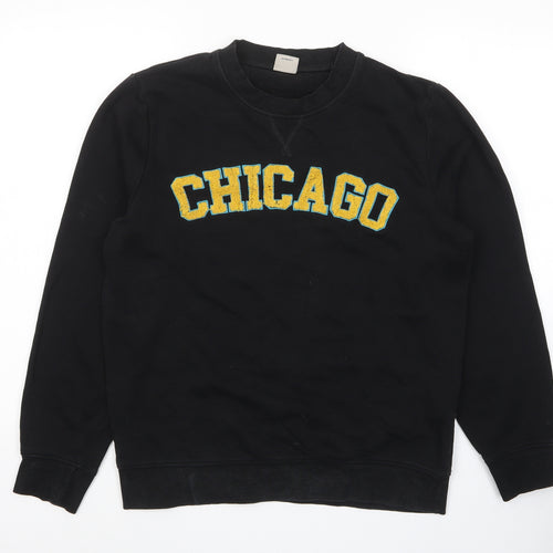 JACK & JONES Mens Black Cotton Pullover Sweatshirt Size M - Chicago