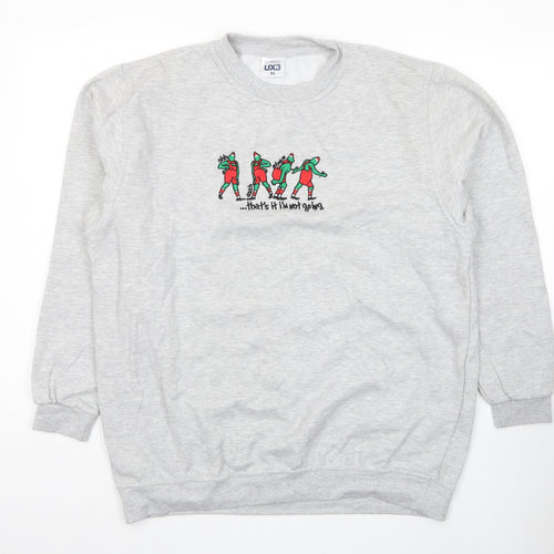 Uneek Womens Grey Cotton Pullover Sweatshirt Size XL Pullover - Grinch That's It I'm Not Going Unisex