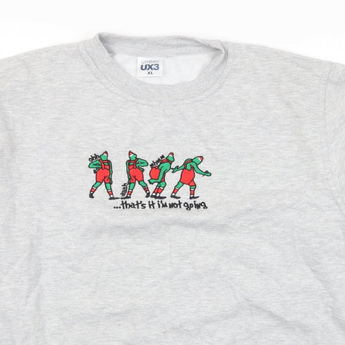 Uneek Womens Grey Cotton Pullover Sweatshirt Size XL Pullover - Grinch That's It I'm Not Going Unisex