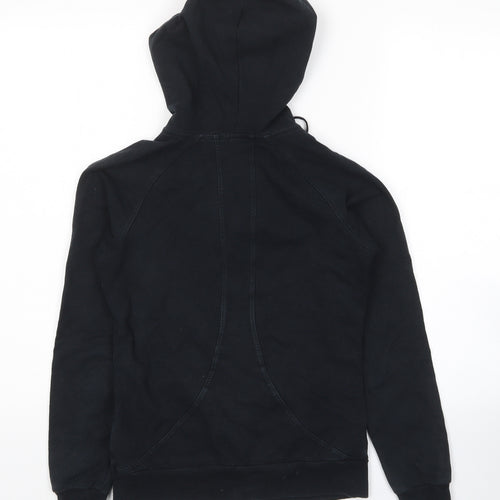 USA Pro Womens Black Cotton Full Zip Hoodie Size 8 Zip