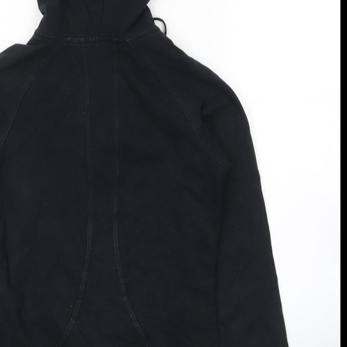USA Pro Womens Black Cotton Full Zip Hoodie Size 8 Zip