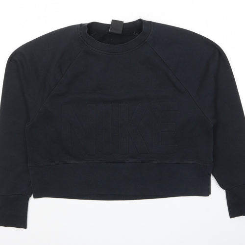 Nike Womens Black Cotton Pullover Hoodie Size XS Pullover - Logo
