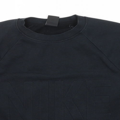 Nike Womens Black Cotton Pullover Hoodie Size XS Pullover - Logo