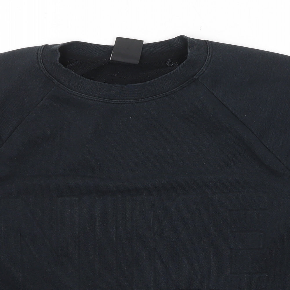 Nike Womens Black Cotton Pullover Hoodie Size XS Pullover - Logo