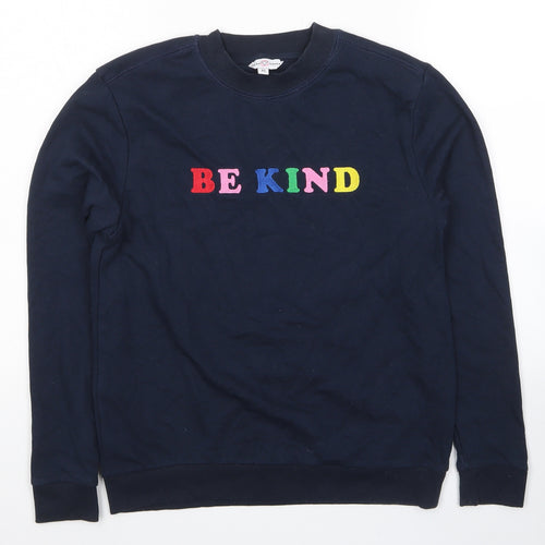 Neon Sheep Womens Blue Cotton Pullover Sweatshirt Size XS Pullover - Be Kind