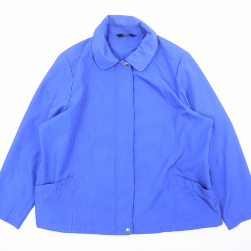 Bonmarché Womens Blue Rain Coat Coat Size L Zip