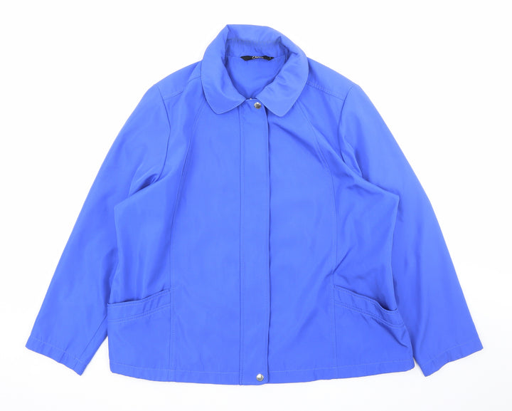 Bonmarché Womens Blue Rain Coat Coat Size L Zip