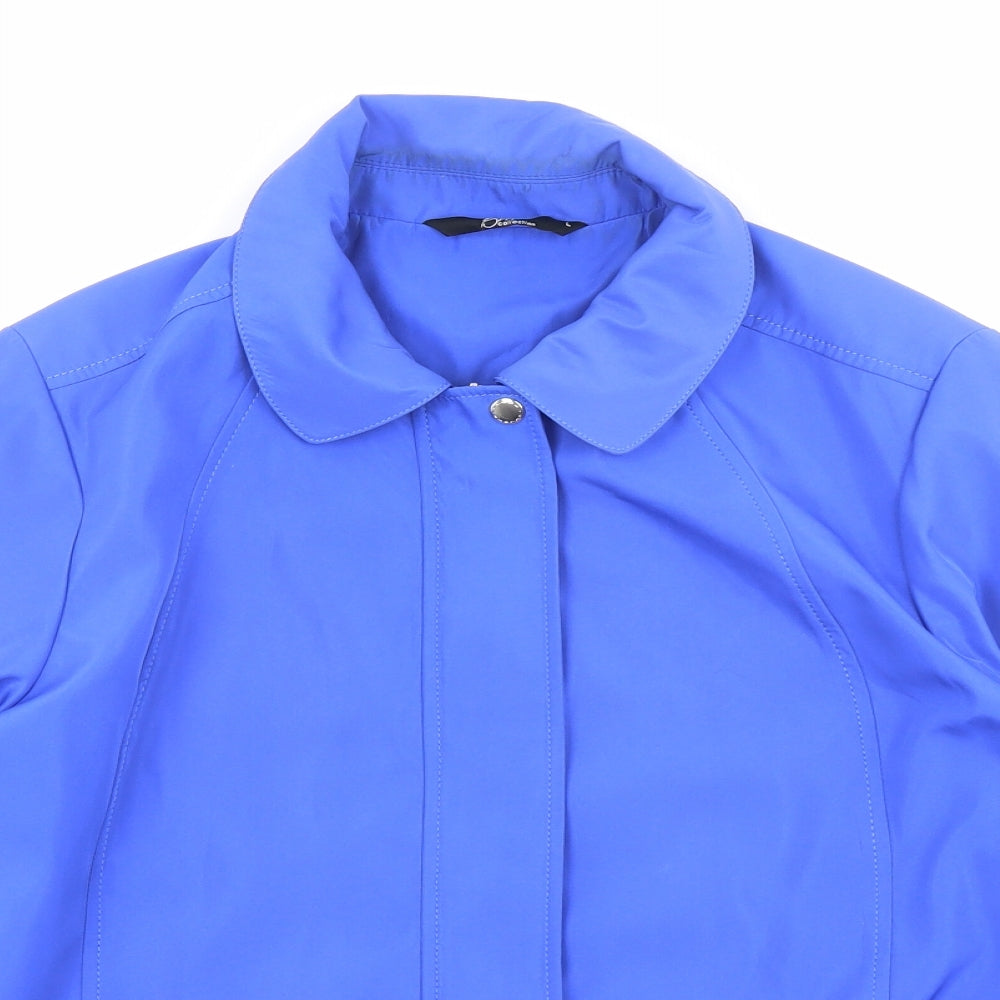 Bonmarché Womens Blue Rain Coat Coat Size L Zip