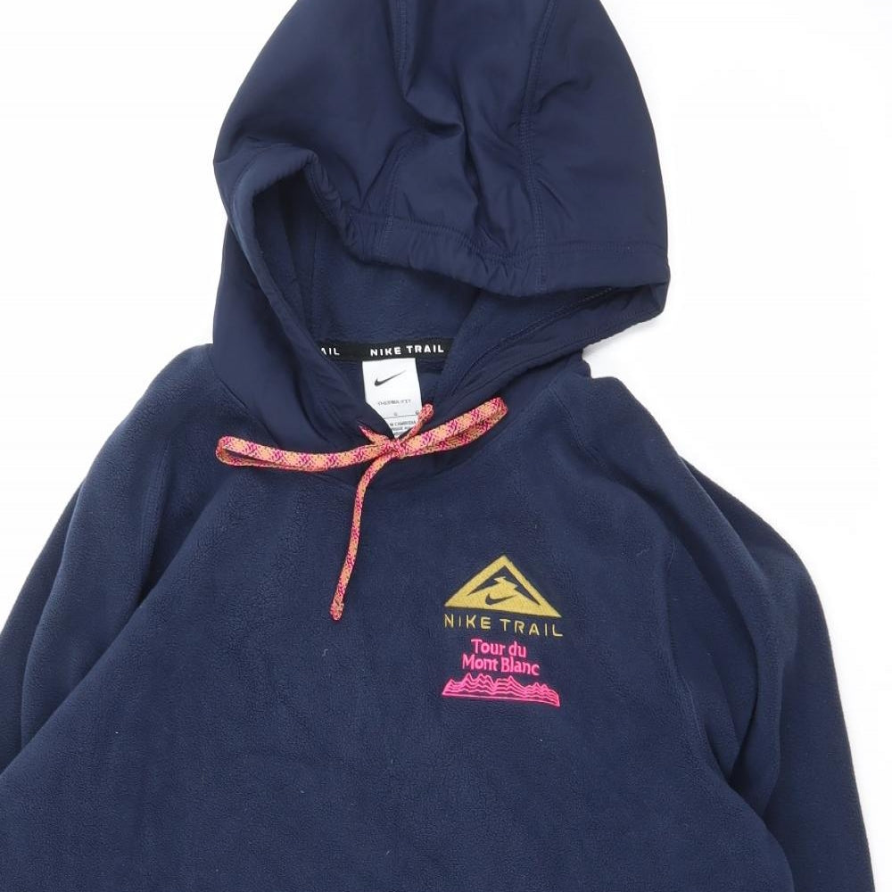 Nike Mens Blue Polyester Pullover Hoodie Size L