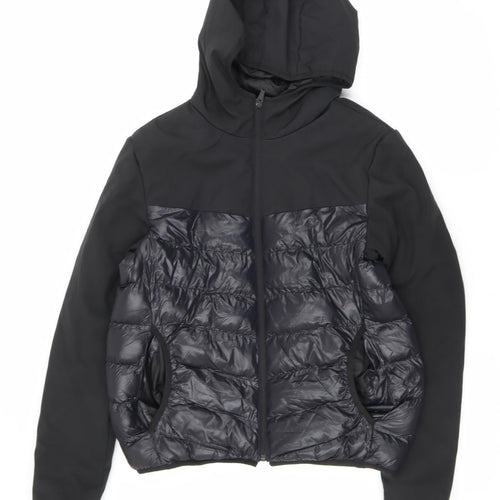 Brave Soul Womens Black Puffer Jacket Coat Size S Zip