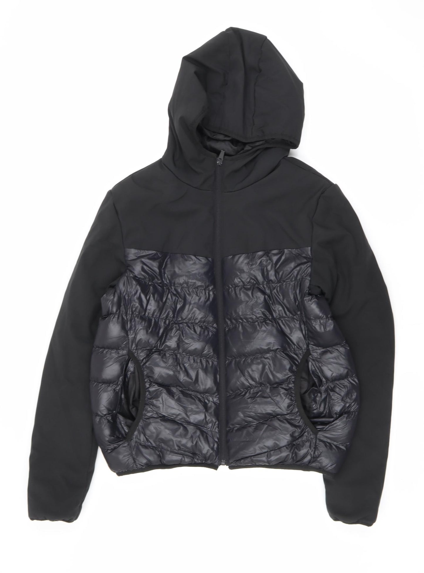 Brave Soul Womens Black Puffer Jacket Coat Size S Zip