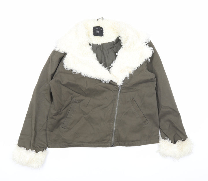 Dorothy Perkins Womens Green Jacket Size 14 Zip