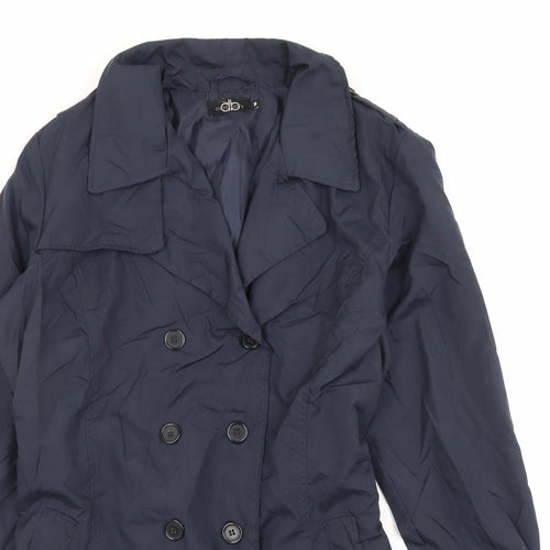 David Perry Womens Blue Trench Coat Jacket Size M Button