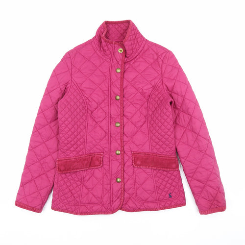 Joules Womens Pink Quilted Jacket Size 10 Zip
