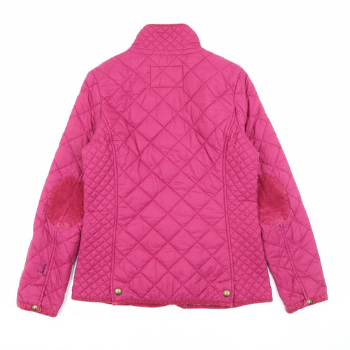 Joules Womens Pink Quilted Jacket Size 10 Zip