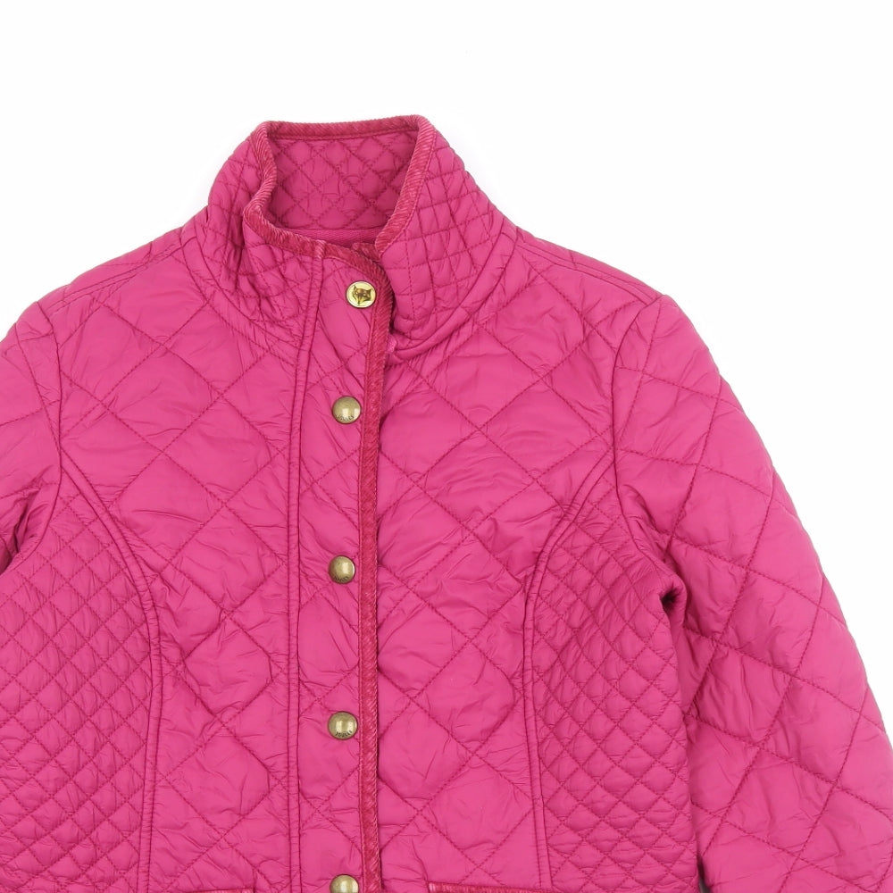 Joules Womens Pink Quilted Jacket Size 10 Zip