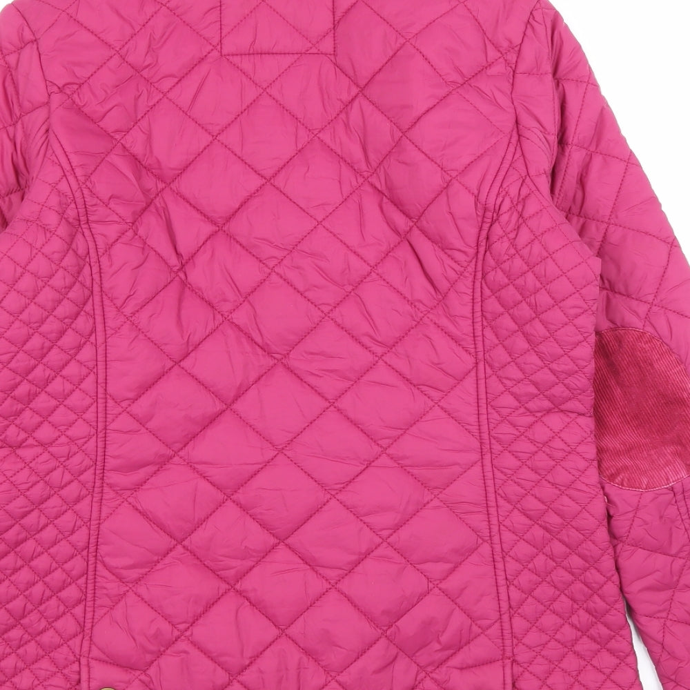 Joules Womens Pink Quilted Jacket Size 10 Zip