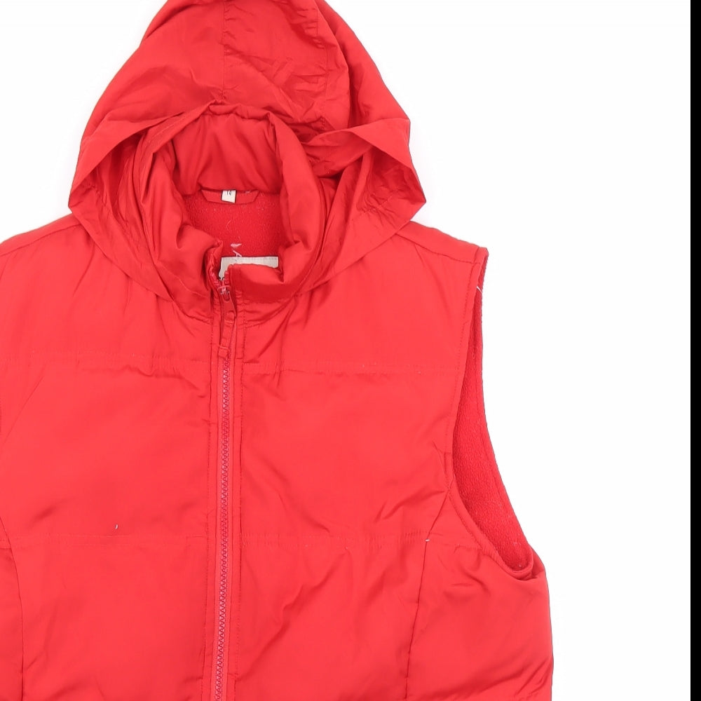 Style Collection Womens Red Gilet Coat Size 14 Zip