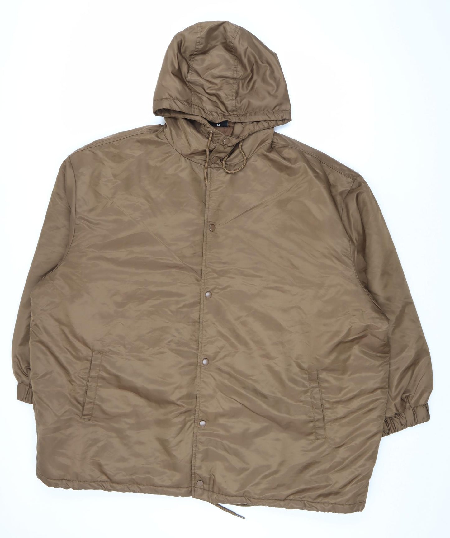 COLLUSION Mens Brown Rain Coat Coat Size XL Zip