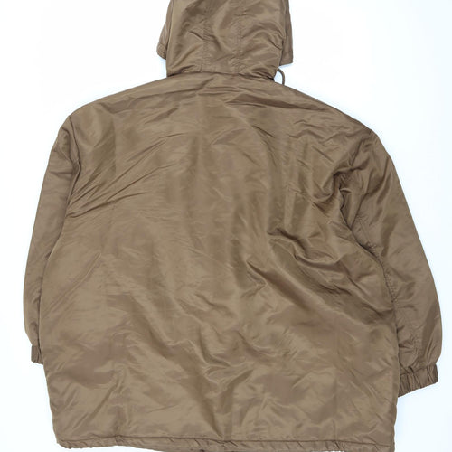 COLLUSION Mens Brown Rain Coat Coat Size XL Zip