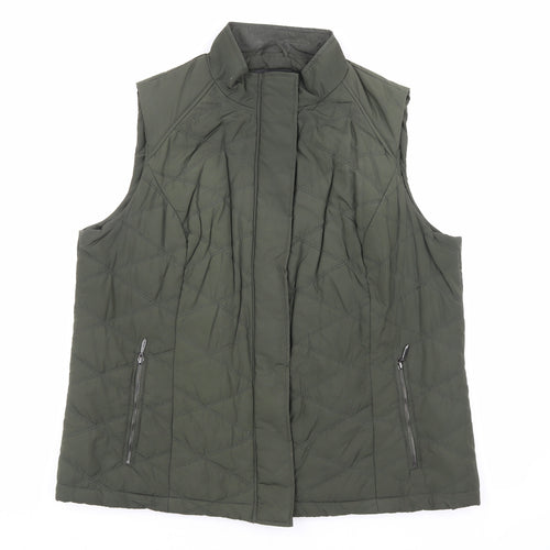 Marks and Spencer Womens Green Gilet Coat Size 16 Zip