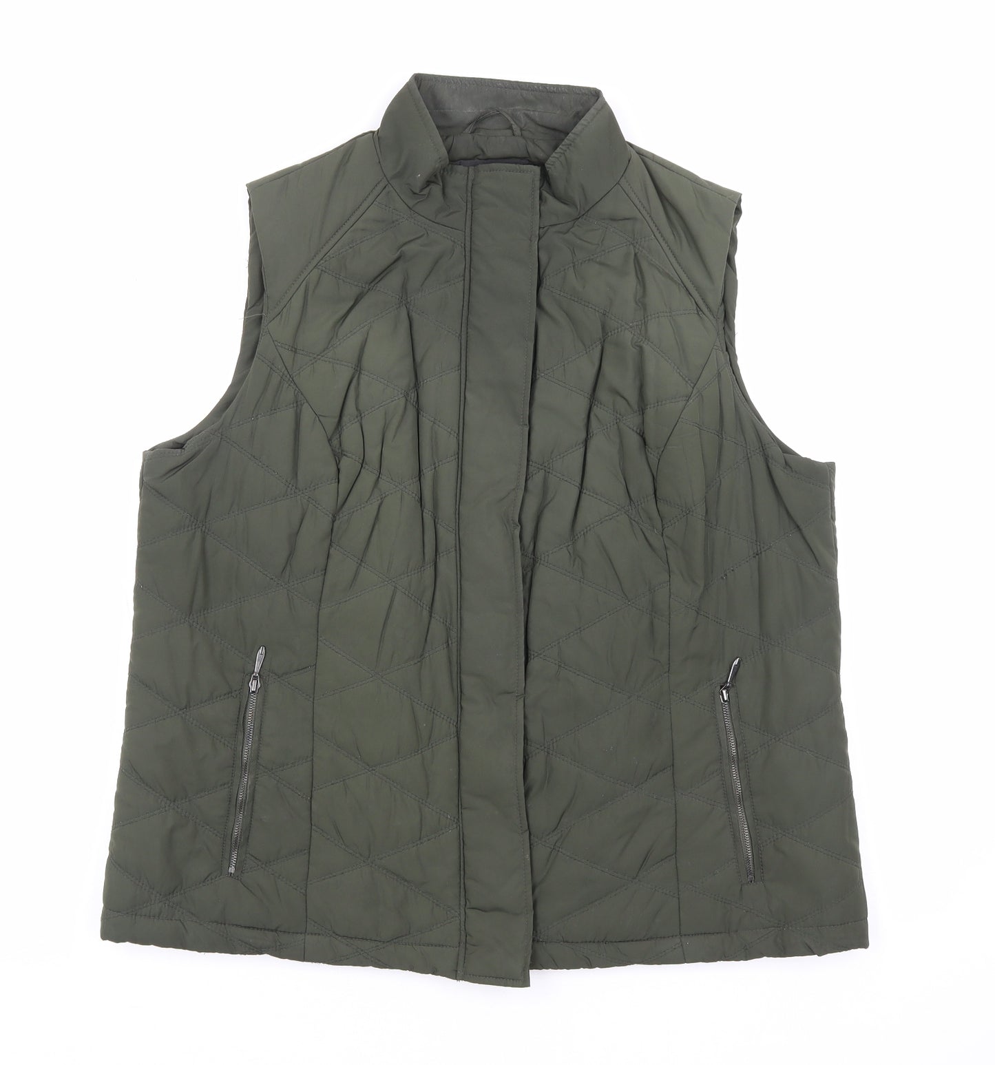 Marks and Spencer Womens Green Gilet Coat Size 16 Zip