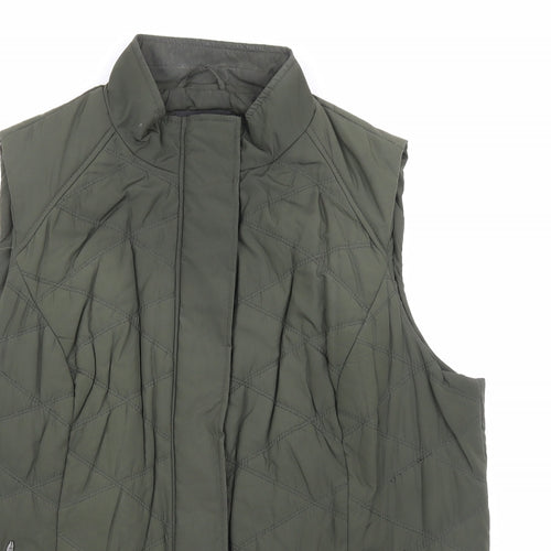 Marks and Spencer Womens Green Gilet Coat Size 16 Zip