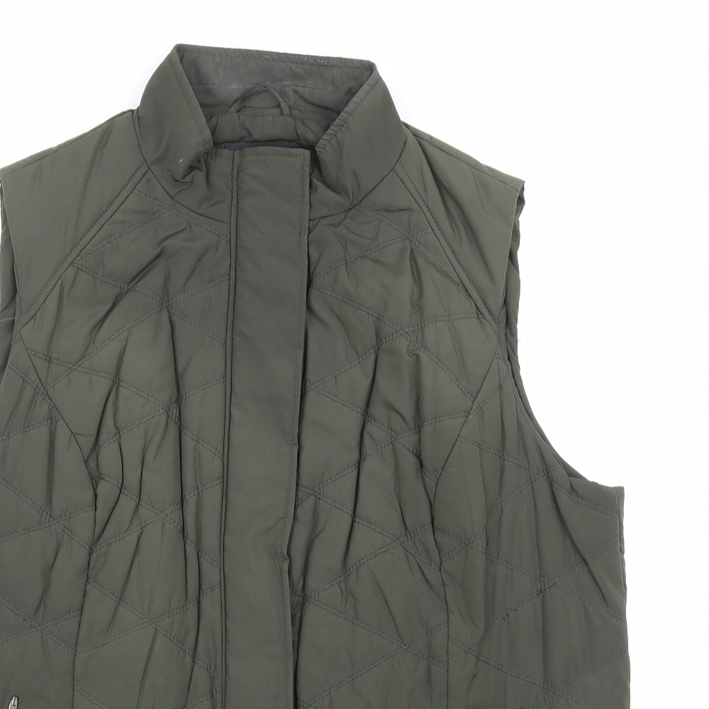 Marks and Spencer Womens Green Gilet Coat Size 16 Zip