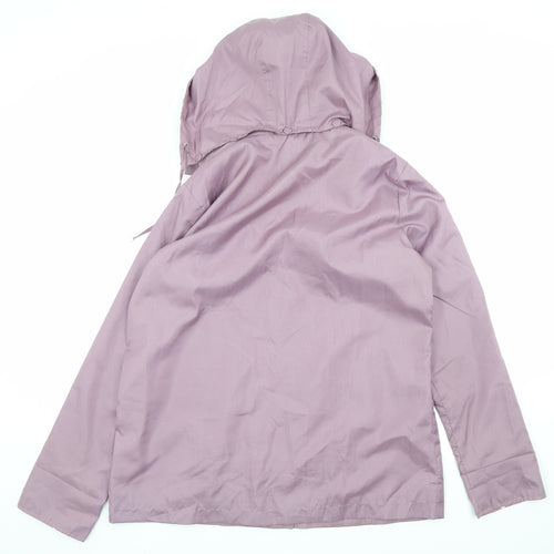 Anne De Lancay Womens Purple Rain Coat Jacket Size 14 Button