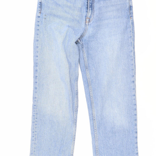 ASOS Womens Blue Cotton Straight Jeans Size 28 L26 in Regular Zip