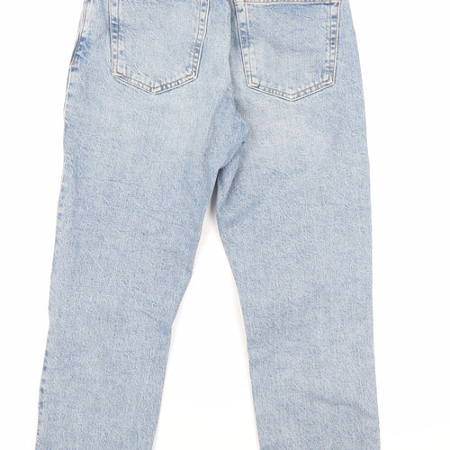 Topshop Womens Blue Cotton Straight Jeans Size 28 L23 in Regular Zip