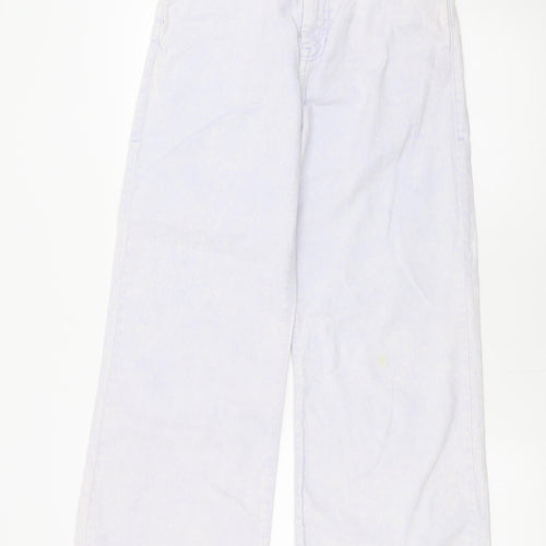 Outfitters Womens Ivory Geometric Cotton Flared Jeans Size 28 L29 in Regular Zip