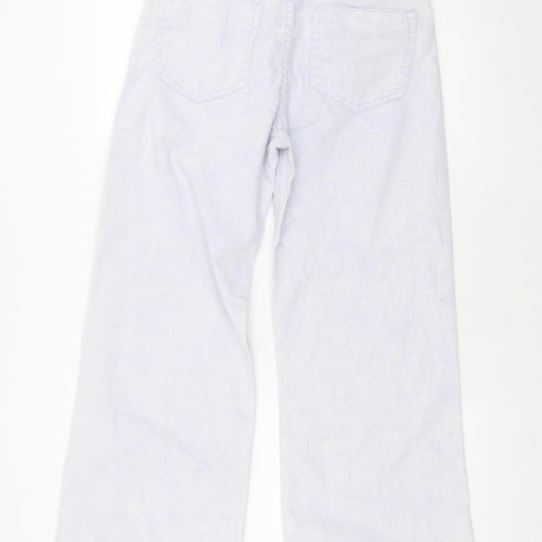 Outfitters Womens Ivory Geometric Cotton Flared Jeans Size 28 L29 in Regular Zip