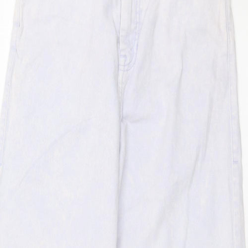 Outfitters Womens Ivory Geometric Cotton Flared Jeans Size 28 L29 in Regular Zip