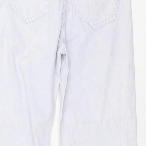 Outfitters Womens Ivory Geometric Cotton Flared Jeans Size 28 L29 in Regular Zip