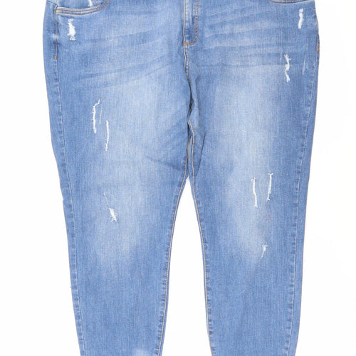 Denim & Co. Womens Blue Cotton Skinny Jeans Size 20 L27 in Regular Zip