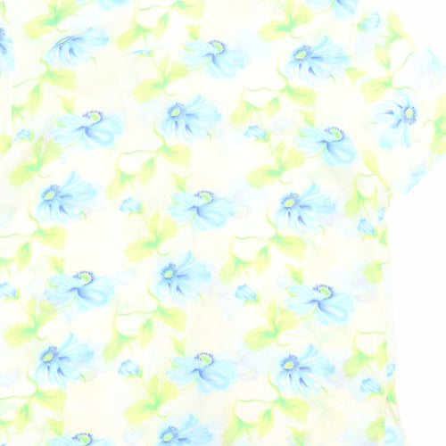 Soon Womens Multicoloured Floral Polyester Basic Button-Up Size 12 Collared