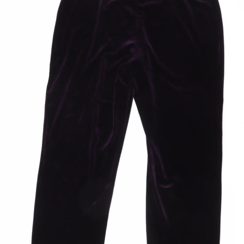 EWM Womens Purple Polyester Windbreaker Trousers Size 16 L27 in Regular