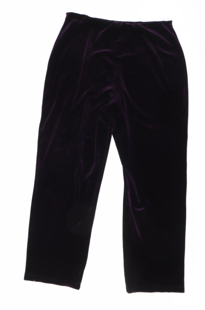 EWM Womens Purple Polyester Windbreaker Trousers Size 16 L27 in Regular