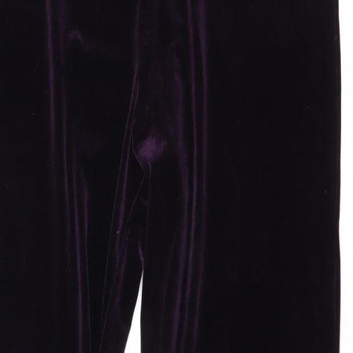 EWM Womens Purple Polyester Windbreaker Trousers Size 16 L27 in Regular