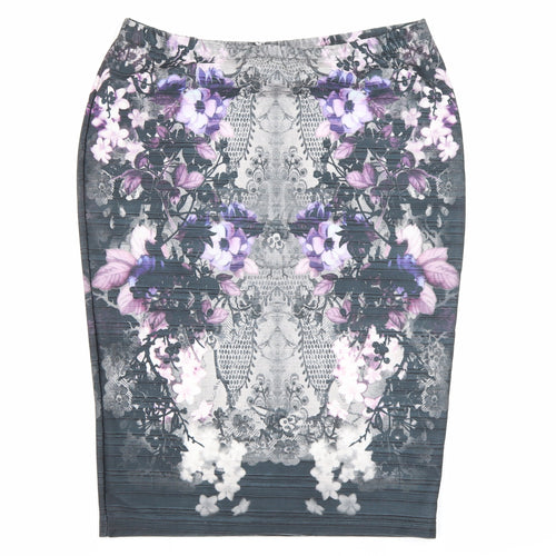 NEXT Womens Purple Floral Polyester Straight & Pencil Skirt Size 12