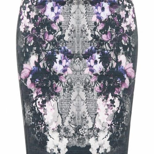 NEXT Womens Purple Floral Polyester Straight & Pencil Skirt Size 12