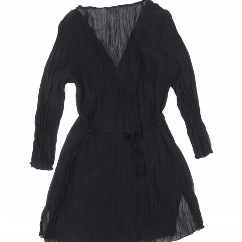 Debenhams Womens Black Polyester A-Line Size 14 V-Neck Tie