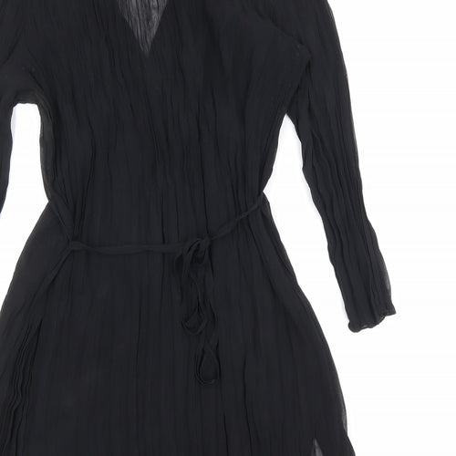 Debenhams Womens Black Polyester A-Line Size 14 V-Neck Tie