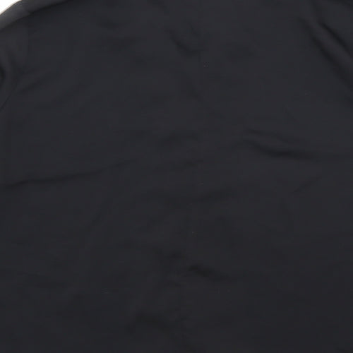 Mango Womens Black Polyester Basic Button-Up Size S Collared