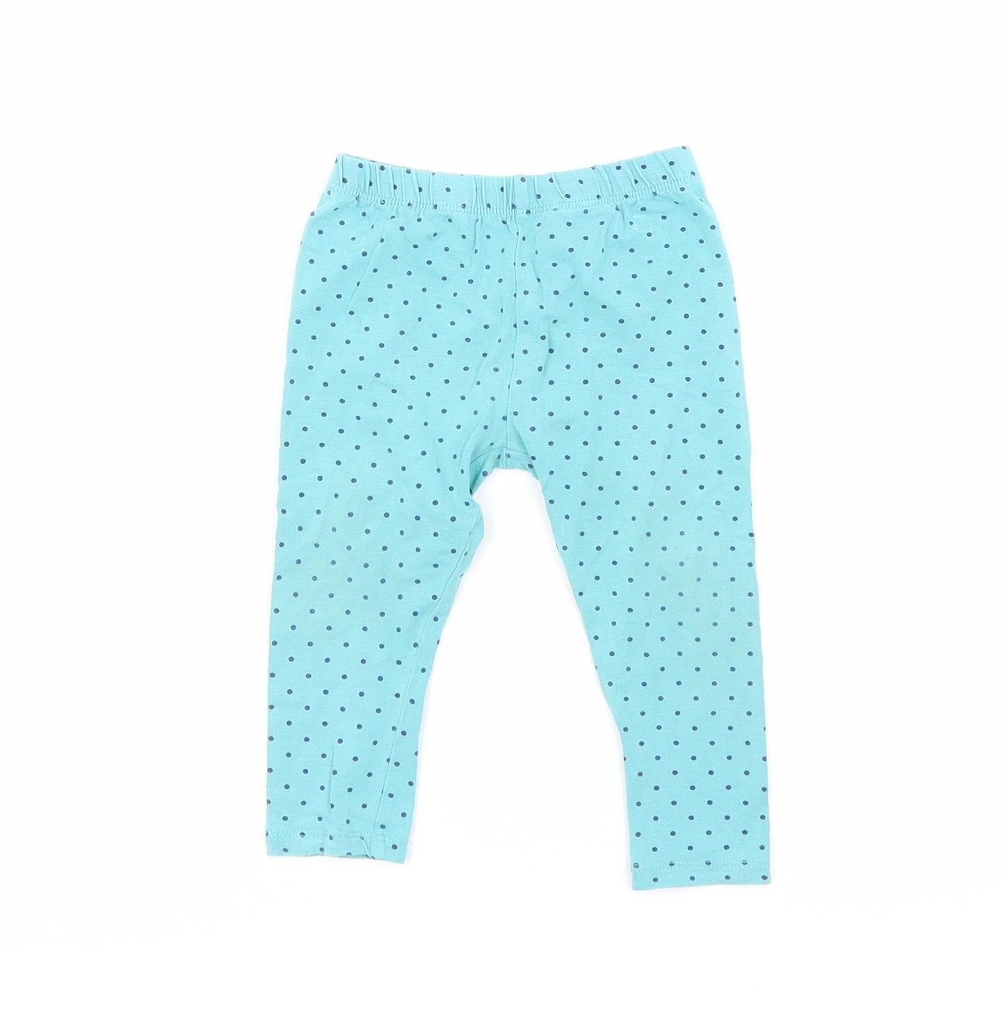 Mini Club Girls Blue Polka Dot Cotton Pedal Pusher Leggings Size 12-18 Months