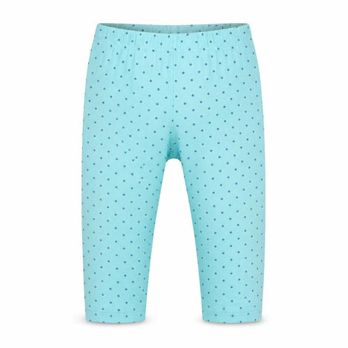 Mini Club Girls Blue Polka Dot Cotton Pedal Pusher Leggings Size 12-18 Months