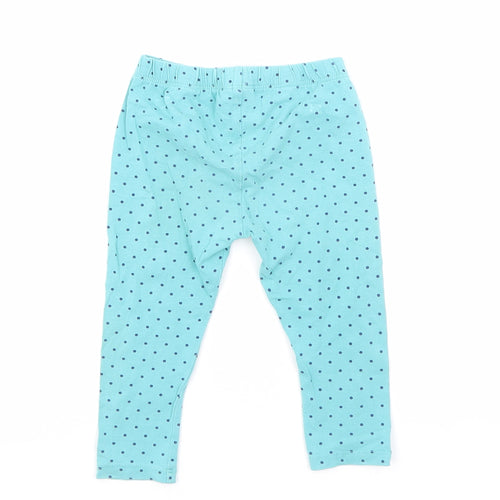 Mini Club Girls Blue Polka Dot Cotton Pedal Pusher Leggings Size 12-18 Months